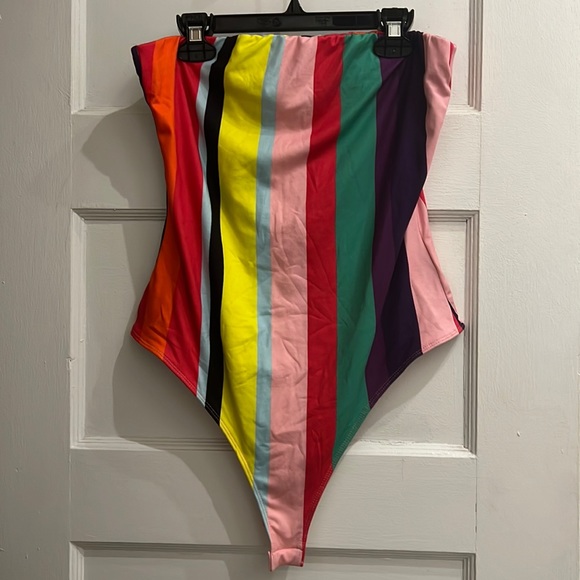 RAINBOW 🌈 TUBE THONG BODY SUIT - Picture 1 of 3